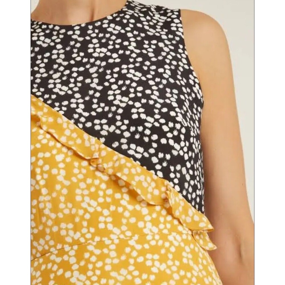 Saloni Agnes Knot Print Silk Crepe De Chine Dress Size 2 Multicolor Combo - Picture 3 of 8